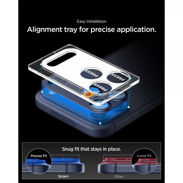 Spigen iPhone 17 Pro kameransuojaus Glas.tR EZ Fit Optik Pro XL Sininen