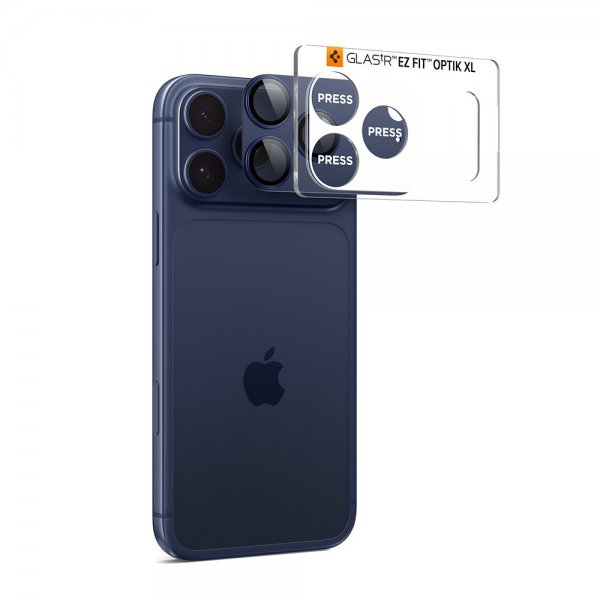 Spigen iPhone 17 Pro kameransuojaus Glas.tR EZ Fit Optik Pro XL Sininen