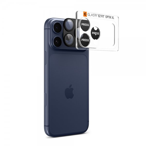 Spigen iPhone 17 Pro kameransuoja Glas.tR EZ Fit Optik Pro XL Musta