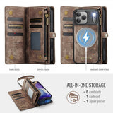 CaseMe iPhone 17 Pro Max -suojakotelo, 008 Series, irrotettava kuori, ruskea