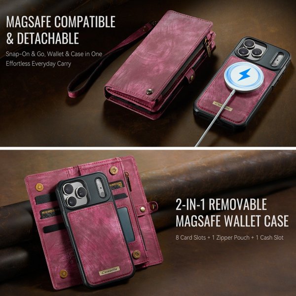 CaseMe iPhone 17 Pro Max -suojakotelo, 008 Series, irrotettava kuori, punainen