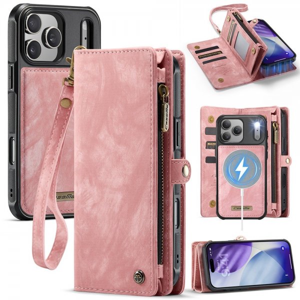 CaseMe iPhone 17 Pro Max -kotelo 008 Series, irrotettava kuori, vaaleanpunainen