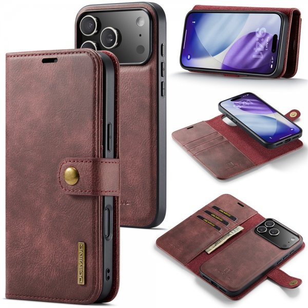 Dg.Ming iPhone 17 Pro Max -kotelo irrotettavalla kuorella, punainen