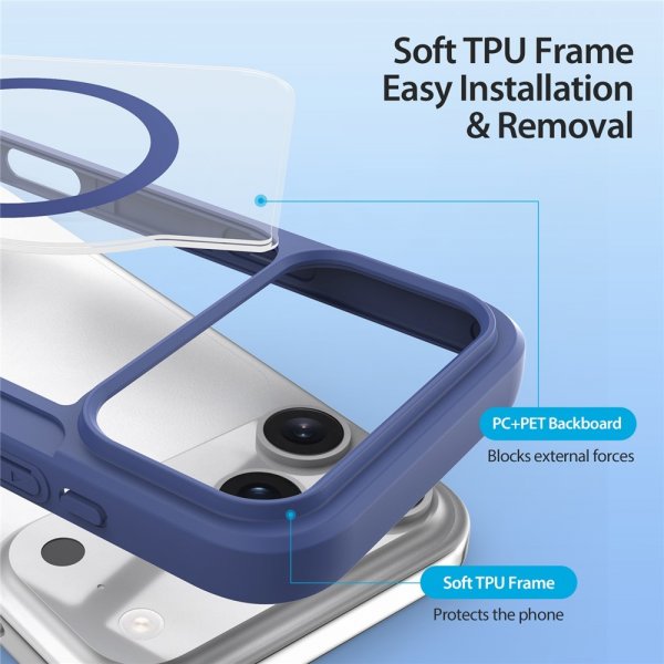 Dux Ducis iPhone 17 Pro Max -suojakuori Skin X Pro Series MagSafe, sininen