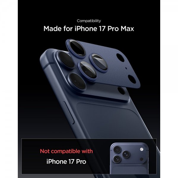 Spigen iPhone 17 Pro Max Kamerasuojalasi Glas.tR EZ Fit Optik Pro XL Sininen