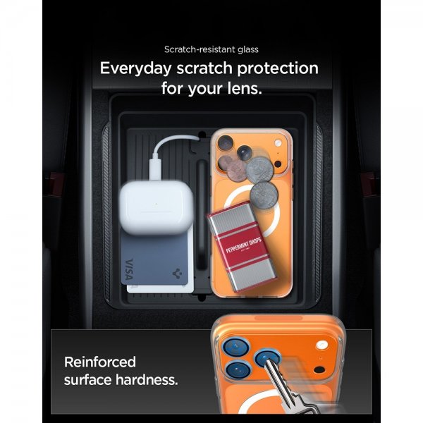 Spigen iPhone 17 Pro Max Kamerasuojalasi Glas.tR EZ Fit Optik Pro XL Oranssi