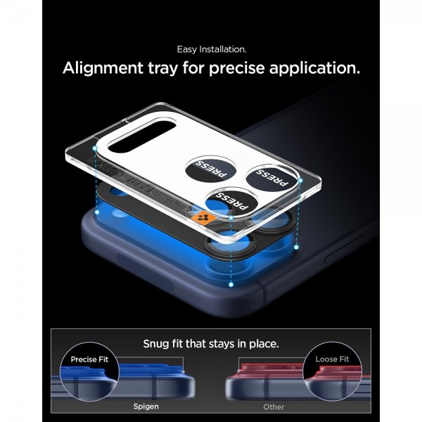 Spigen iPhone 17 Pro Max Kamerasuojalasi Glas.tR EZ Fit Optik Pro XL Musta