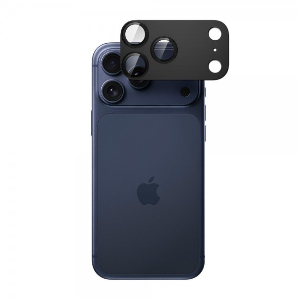 Spigen iPhone 17 Pro Max Kamerasuojalasi Glas.tR EZ Fit Optik Pro XL Musta