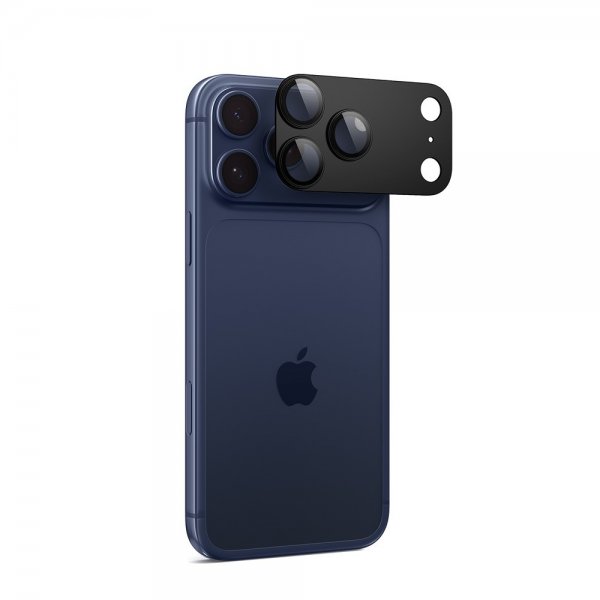 Spigen iPhone 17 Pro Max Kamerasuojalasi Glas.tR EZ Fit Optik Pro XL Musta