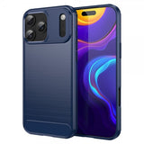 iPhone 17 Pro Max Kuori Harjattua Hiilikuitutekstuuria Sininen