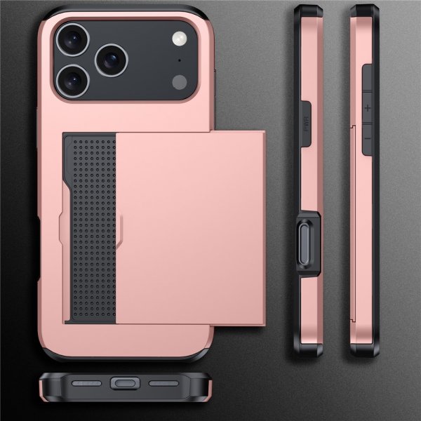 iPhone 17 Pro Max Kuori Card Slide Ruusukulta