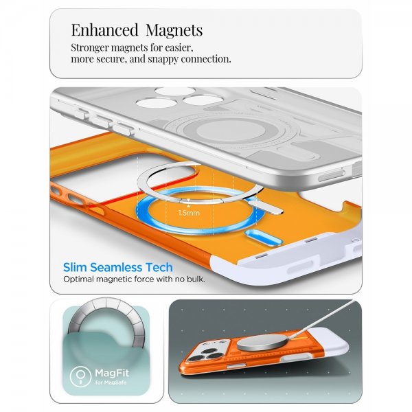 Spigen iPhone 17 Pro Max Kuori Classic C1 MagFit Tangerine