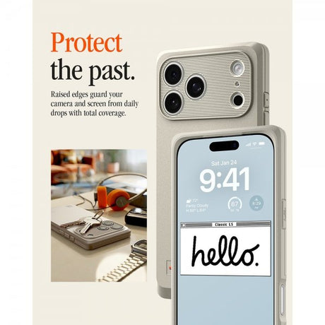 Spigen iPhone 17 Pro Max -kuori Classic LS MagFit Stone