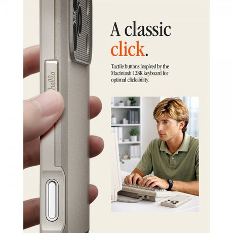 Spigen iPhone 17 Pro Max -kuori Classic LS MagFit Stone