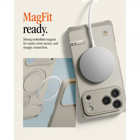 Spigen iPhone 17 Pro Max -kuori Classic LS MagFit Stone