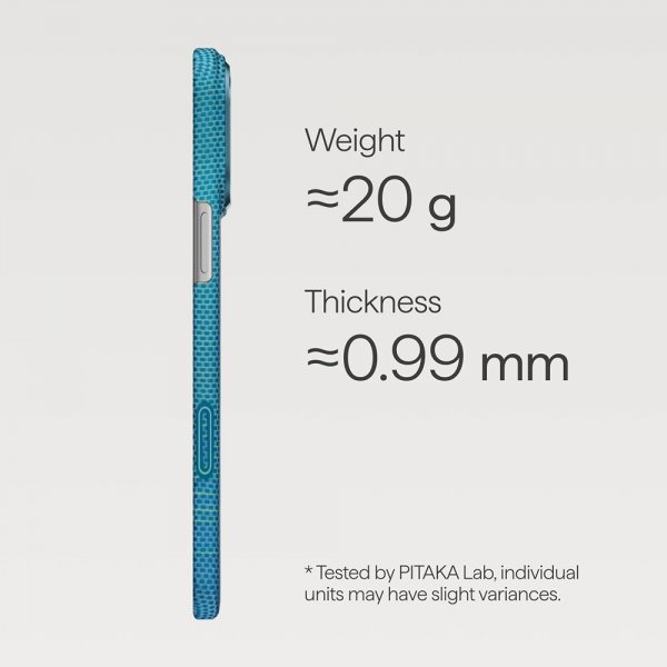 Pitaka iPhone 17 Pro Max -kuori Edge Lucid Blue