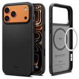 Spigen iPhone 17 Pro Max -kuori Enzo Aramid T MagFit, musta