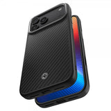 Spigen iPhone 17 Pro Max -kuori Enzo Aramid T MagFit musta hopea