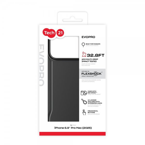 Tech21 iPhone 17 Pro Max -kuori EvoPro MagSafe Musta