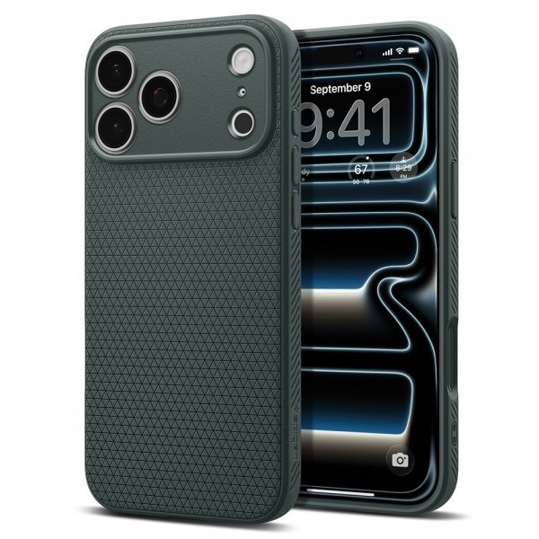 Spigen iPhone 17 Pro Max -kuori Liquid Air Abyss Green