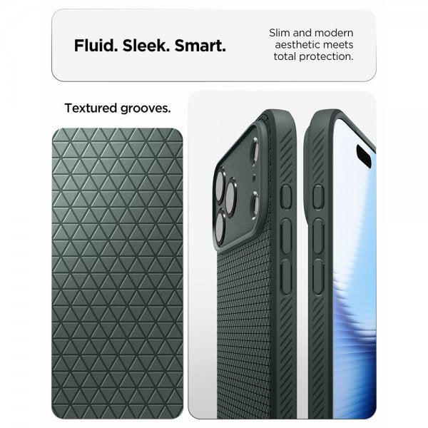 Spigen iPhone 17 Pro Max -kuori Liquid Air Abyss Green