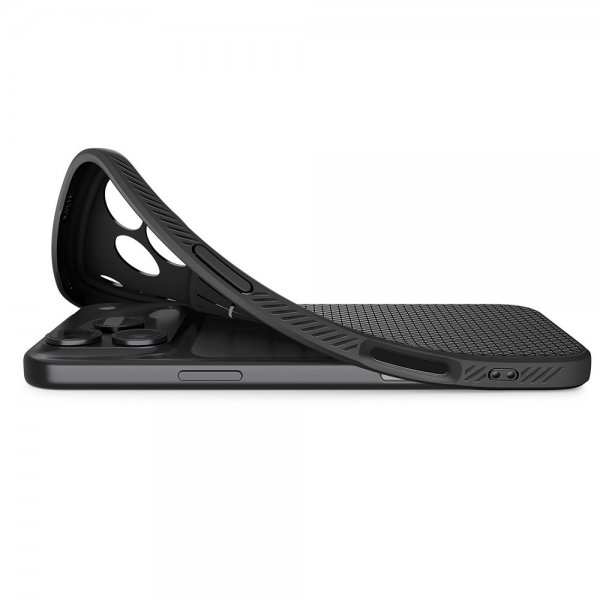 Spigen iPhone 17 Pro Max -kuori, Liquid Air, mattamusta