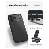 Spigen iPhone 17 Pro Max -kuori, Liquid Air, mattamusta