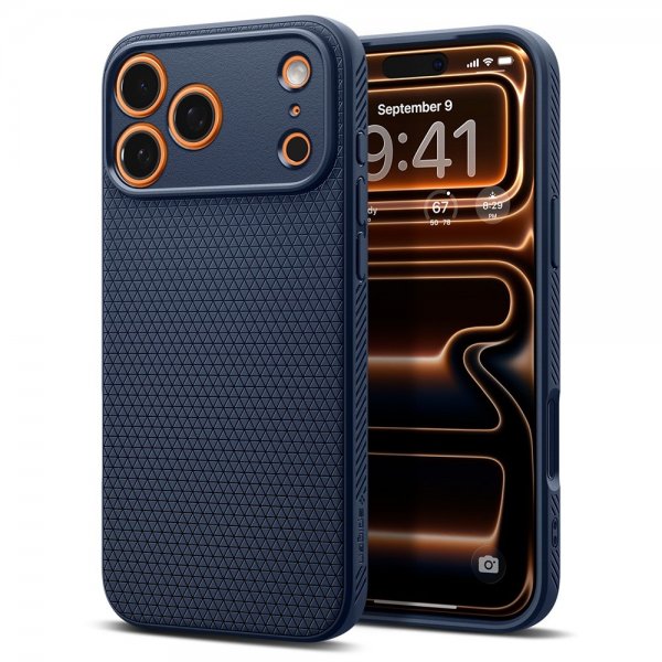 Spigen iPhone 17 Pro Max -kuori Liquid Air Navy Blue