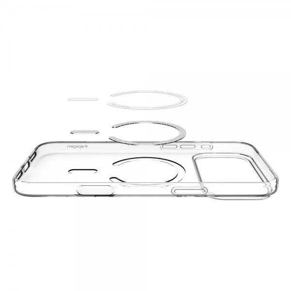 Spigen iPhone 17 Pro Max -kuori Liquid Crystal MagFit Clear White
