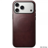 Nomad iPhone 17 Pro Max -suojakuori, Modern Leather Case, Horween Burgundy