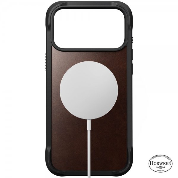 Nomad iPhone 17 Pro Max -suojakuori, Rugged Leather Case, Horween Rustic Brown