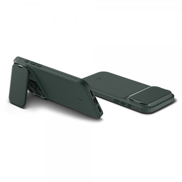 Spigen iPhone 17 Pro Max -kuori Optik Armor MagFit Abyss Green