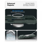 Spigen iPhone 17 Pro Max -kuori Optik Armor MagFit Abyss Green