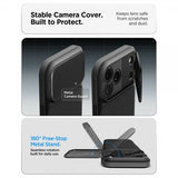 Spigen iPhone 17 Pro Max -kuori Optik Armor MagFit Musta