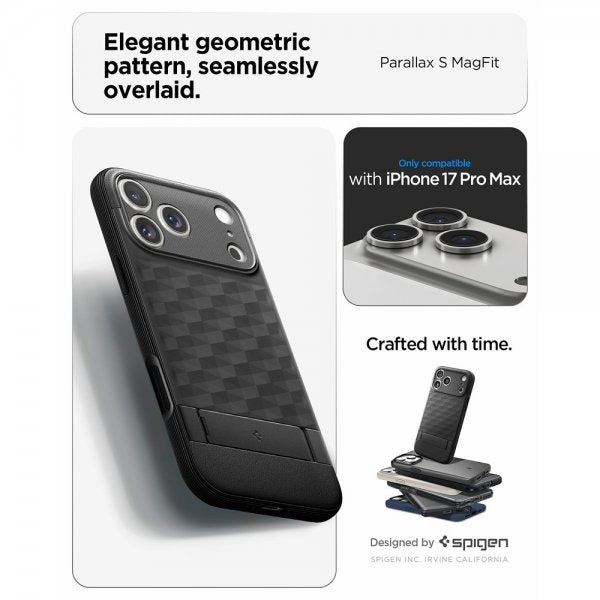Spigen iPhone 17 Pro Max Kuori Parallax S MagFit Matte Black