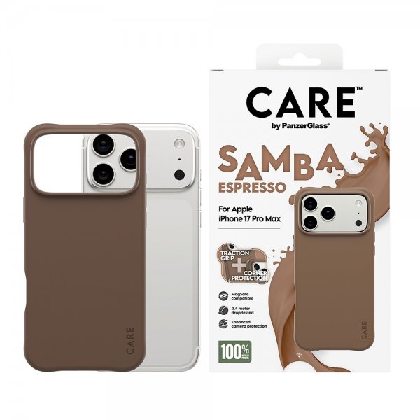CARE by PanzerGlass iPhone 17 Pro Max -suojakuori Samba MagSafe Espresso
