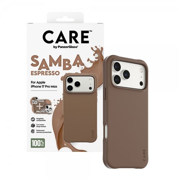 CARE by PanzerGlass iPhone 17 Pro Max -suojakuori Samba MagSafe Espresso