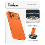 Spigen iPhone 17 Pro Max -kuori Silicone Fit MagFit Cosmic Orange