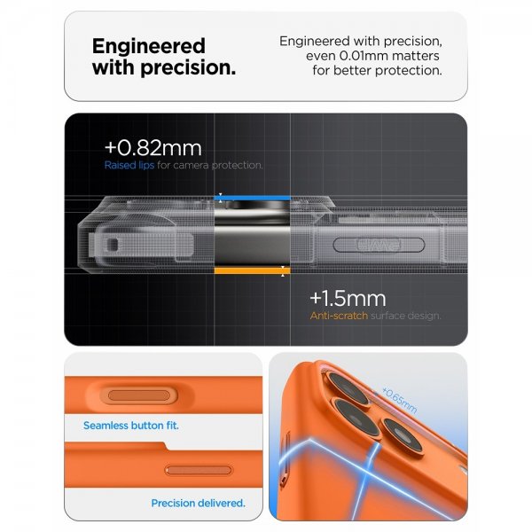 Spigen iPhone 17 Pro Max -kuori Silicone Fit MagFit Cosmic Orange