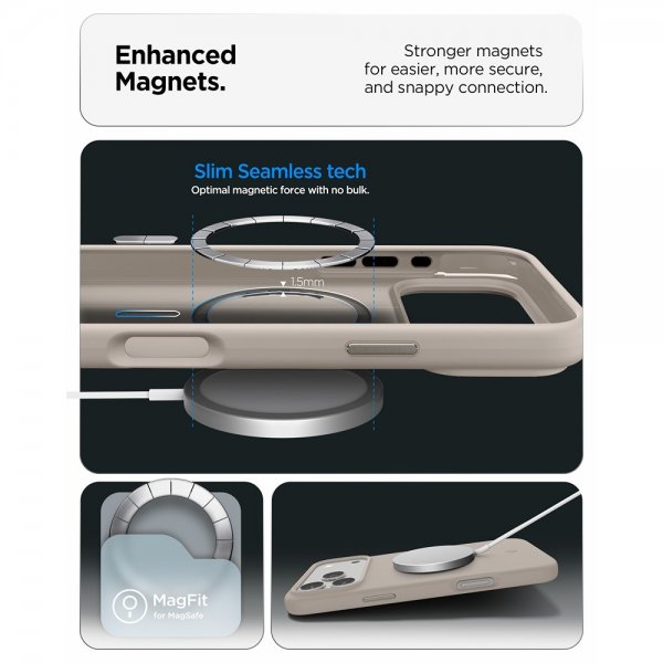 Spigen iPhone 17 Pro Max kuori Silicone Fit MagFit Stone