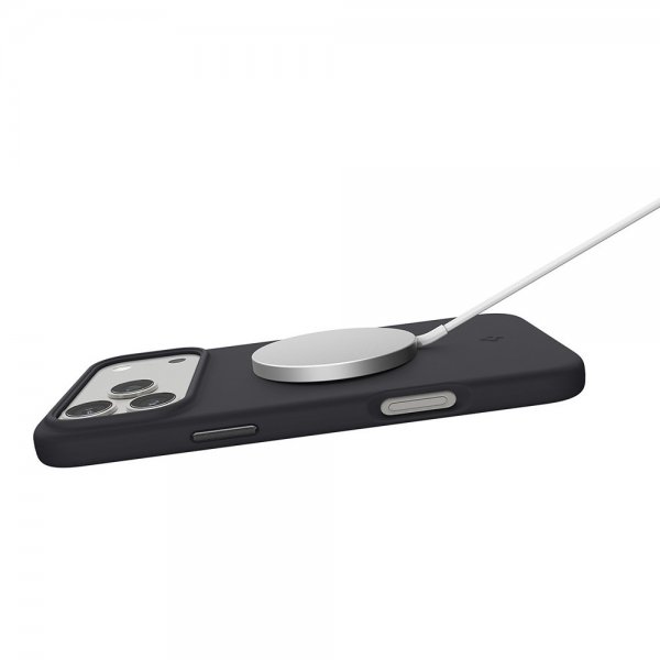 Spigen iPhone 17 Pro Max kuori Silicone Fit MagFit musta