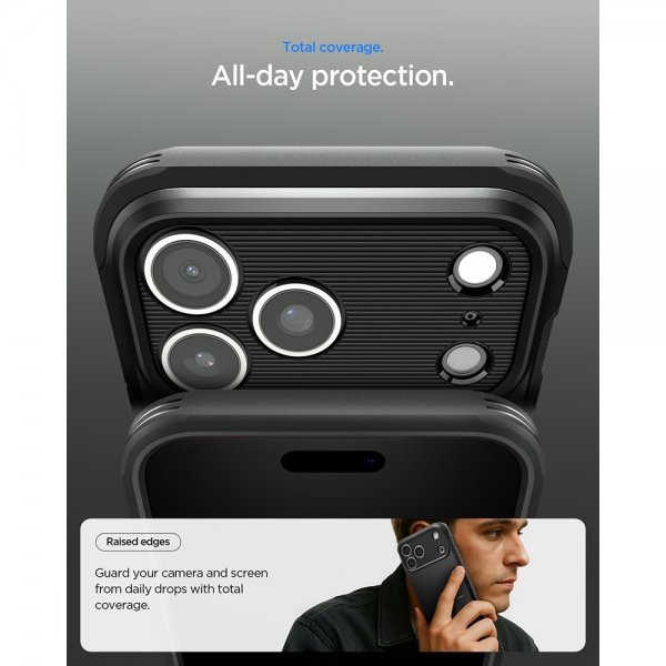 Spigen iPhone 17 Pro Max Kuori Tough Armor T MagFit Musta