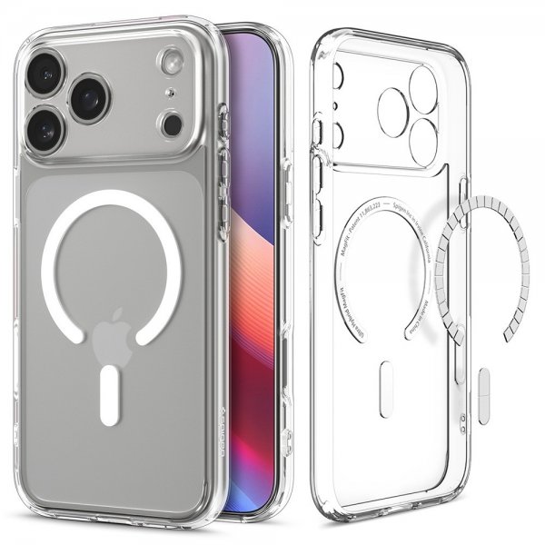 Spigen iPhone 17 Pro Max -suojakuori Ultra Hybrid MagFit Clear White