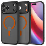 Spigen iPhone 17 Pro Max -kuori Ultra Hybrid MagFit Frost Black Orange