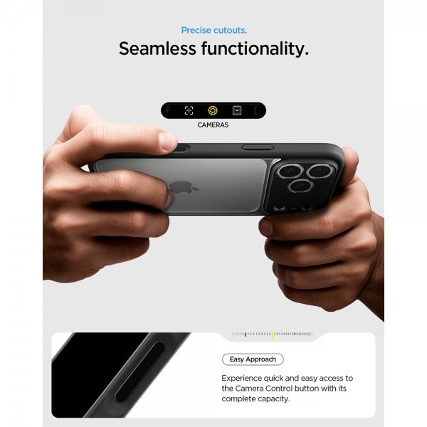 Spigen iPhone 17 Pro Max -suojakuori Ultra Hybrid Matte Black