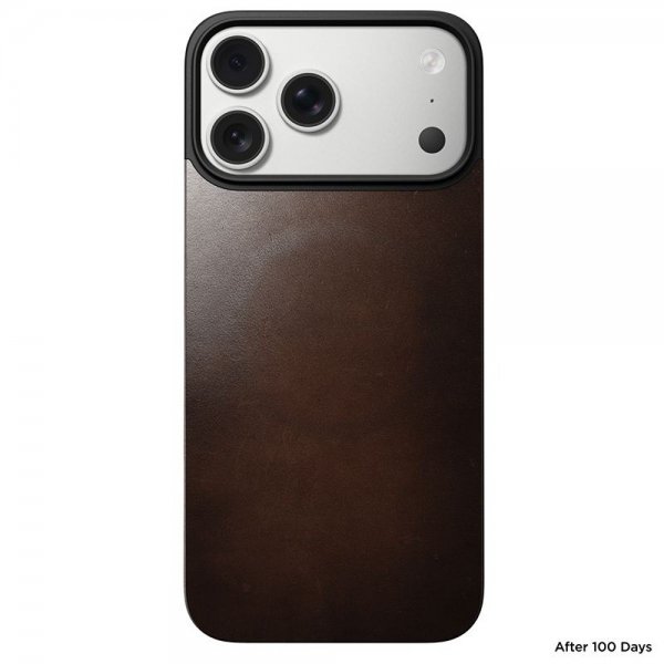 Nomad iPhone 17 Pro Max Skin Mag Nahkatakaosa Rustic Brown