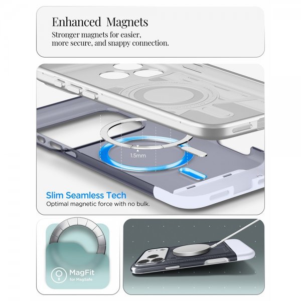 Spigen iPhone 17 Pro -suojakuori Classic C1 MagFit Graphite