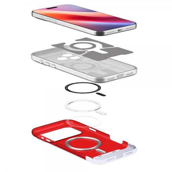 Spigen iPhone 17 Pro -kuori Classic C1 MagFit Ruby