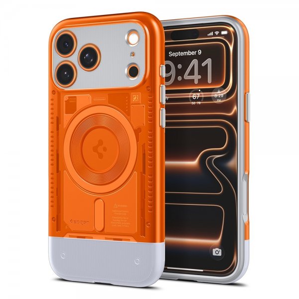 Spigen iPhone 17 Pro Classic C1 MagFit Tangerine -suojakuori