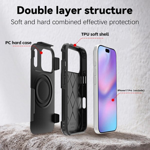 4smarts iPhone 17 Pro Kuori Defend Kotelo Ultimag Musta